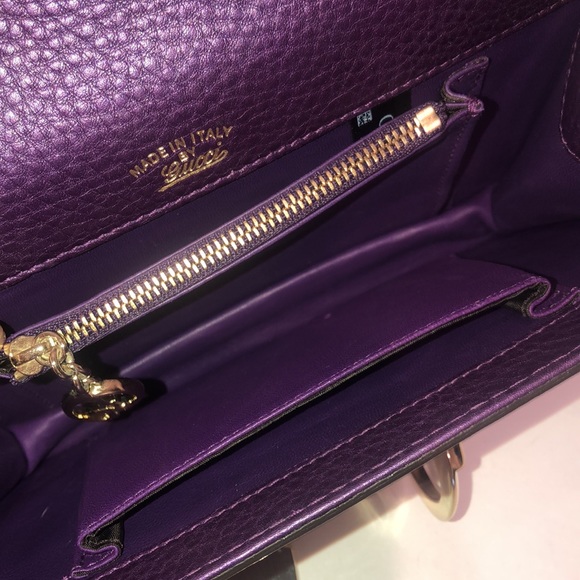 GUCCI Interlocking GG Dollar Crossbody WOC Pebbled Calfskin Leather - Picture 10 of 14